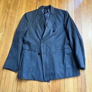 Banana Republic Blazer Mens 42R Tailored Fit Striped Gray Wool Blend  **